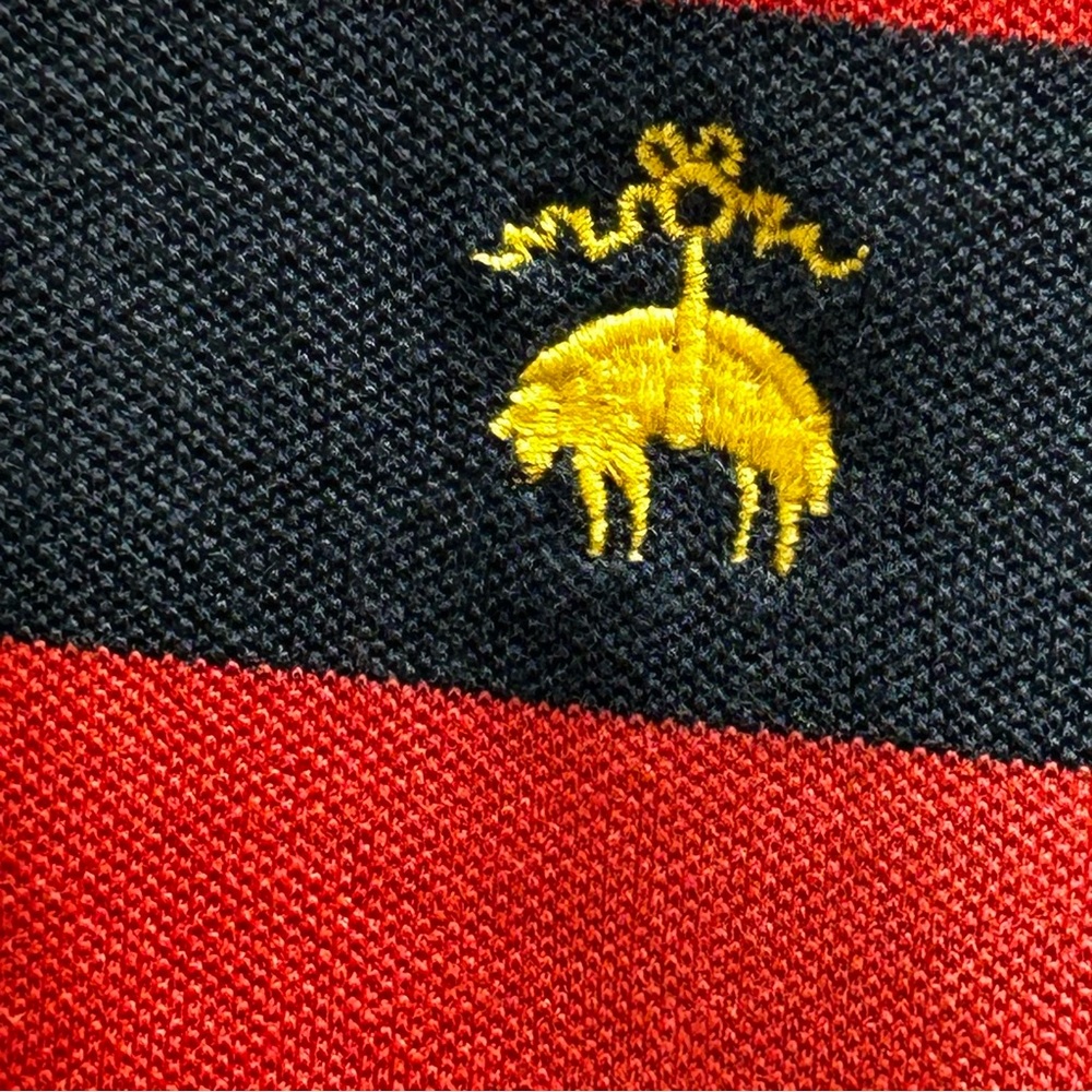 Brooks Brothers Red and Navy Striped Polo Shirt Supima Cotton NWT Size Large - Picture 4 of 16